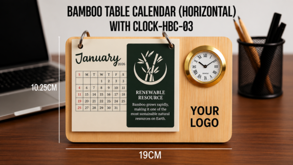 Bamboo Table Calendar (Horizontal) HBC-04