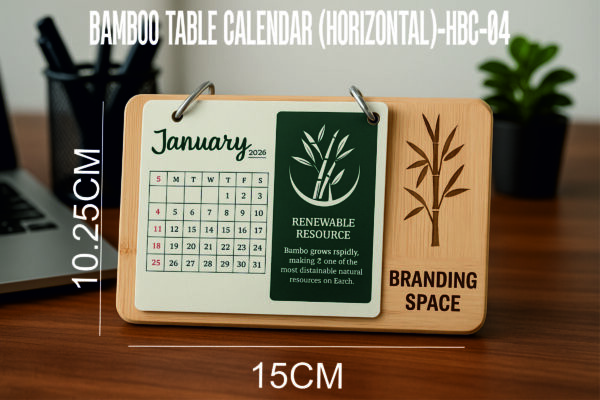 Bamboo Table Calendar (Horizontal)