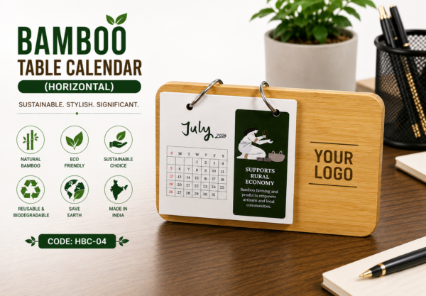 Bamboo Table Calendar (Horizontal)