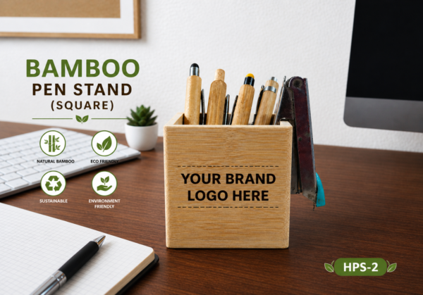 BAMBOO PEN STAND (SQUARE) - HPS-02
