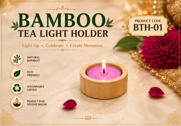 Bamboo Tea Light Holder