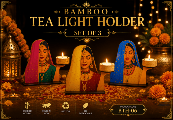 Bamboo Tea Light Holder