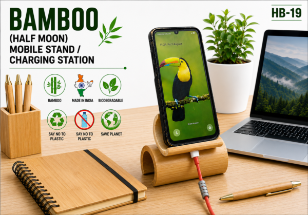BAMBOO HALF MOON MOBILE STAND