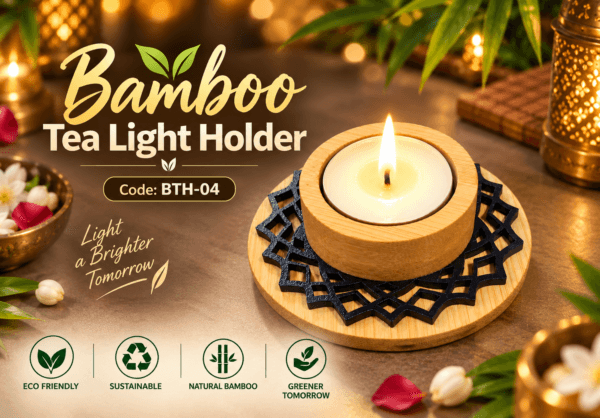 Bamboo Tea Light Holder