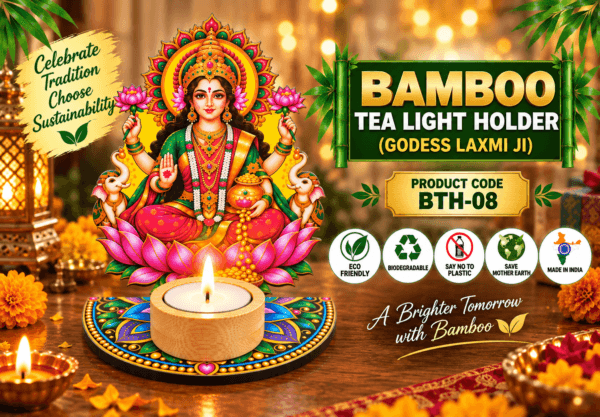 BAMBOO TEA LIGHT HOLDER (LAKSHMI JI)