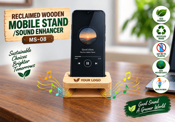 RECLAIMED WOODEN MOBILE STAND / SOUND ENHANCER